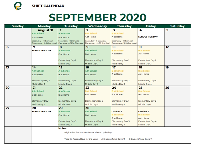 Alburtis Elementary School – Page 3-Hfd October 2021 Shift Calendar