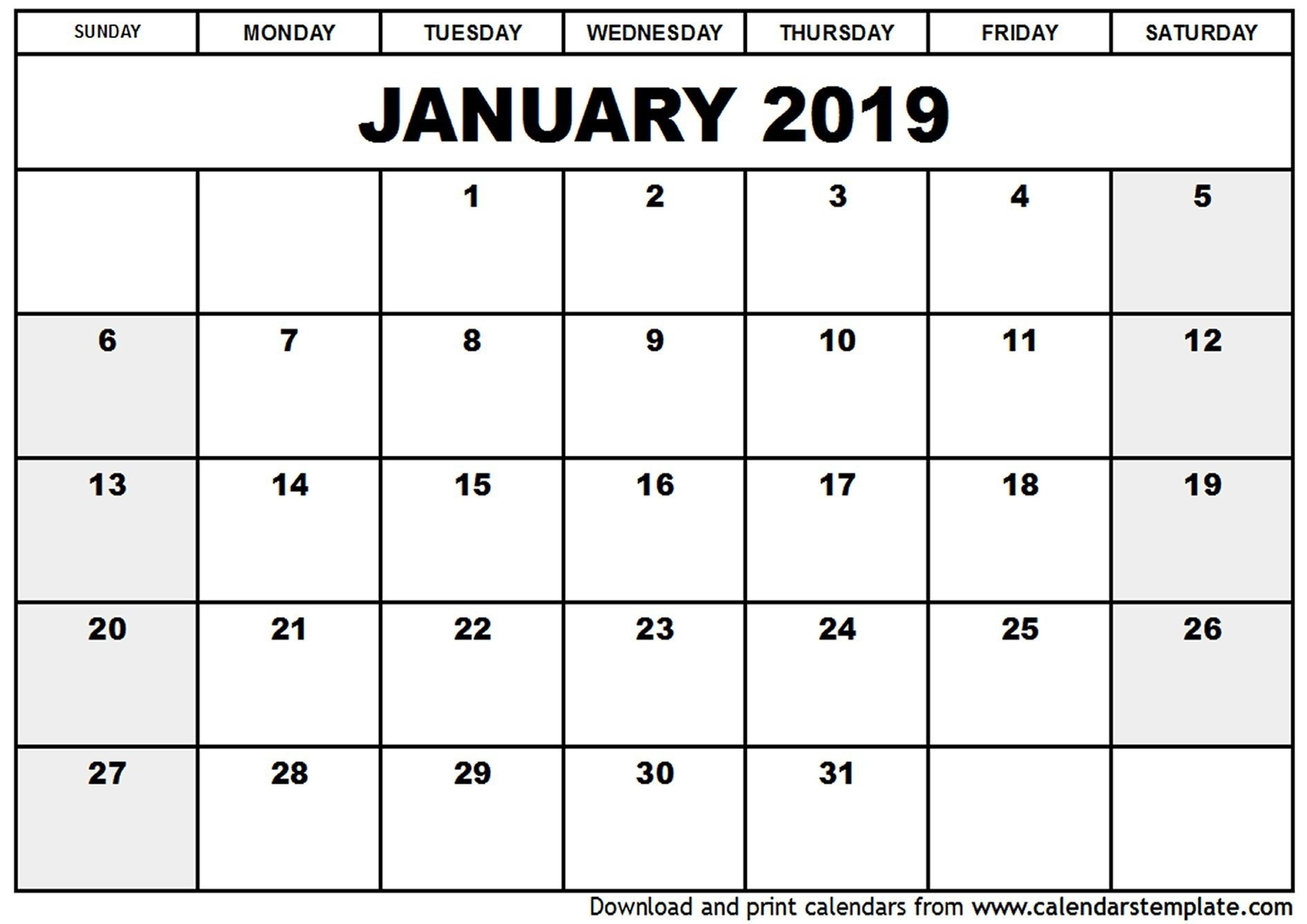 Blank Fillable Calendar 2019 – Template Calendar Design-Free Fill In Calendars 2021