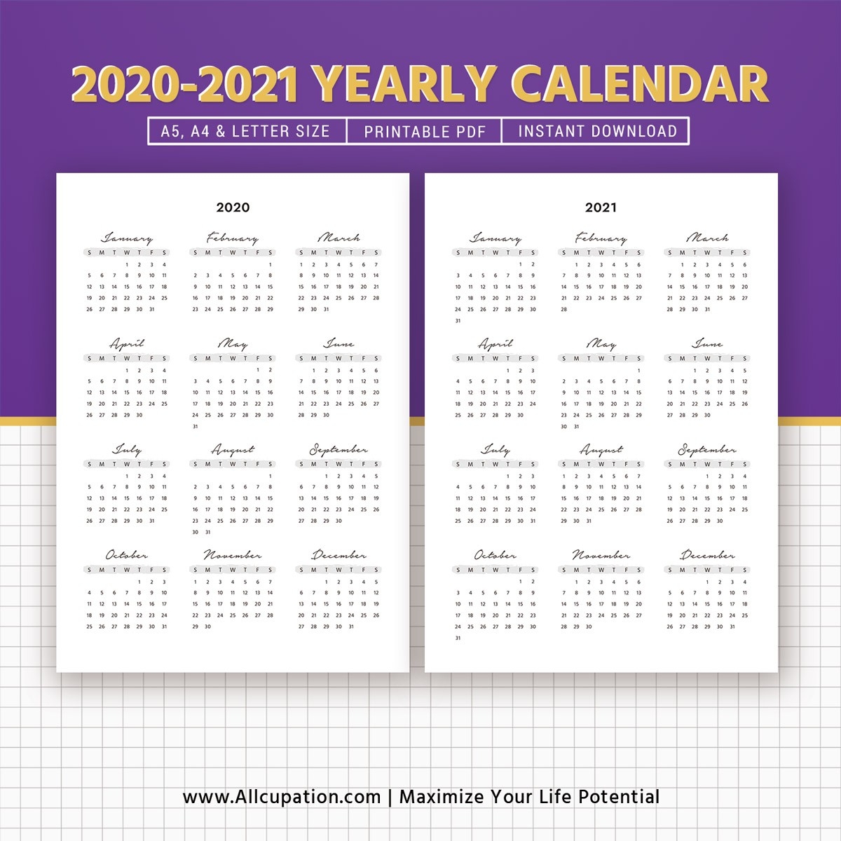 Calendar 2020 Year At A Glance | Calendar Printables Free Templates-Fill In Calendar 2021