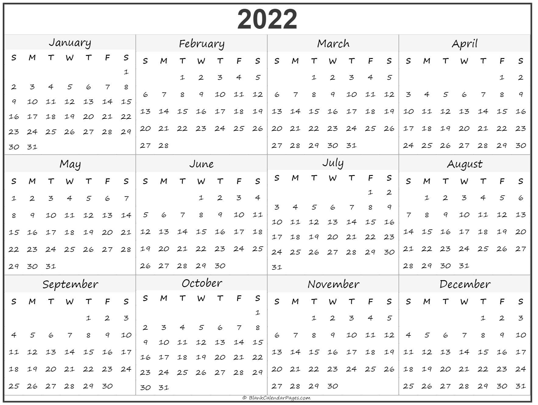 Collect Blank Year Long Calendar 2022 ⋆ The Best Printable Calendar Collection-Free Fill In Calendars 2021