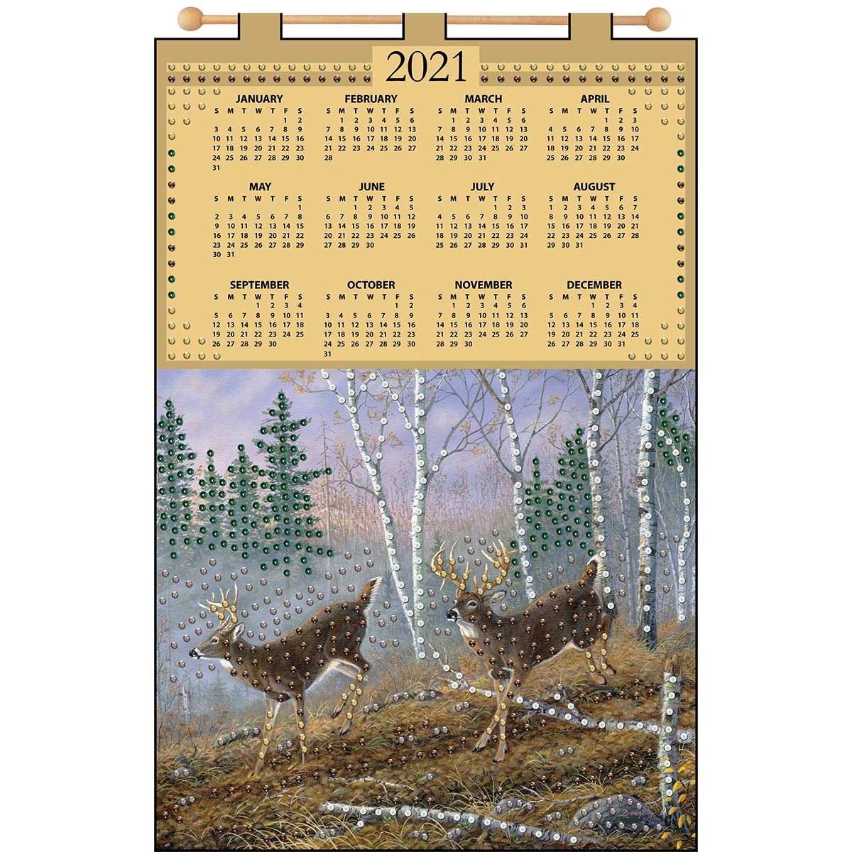 Design Works™ Deer 2021 Calendar Felt &amp; Sequin Kit - Walmart - Walmart-Indiana 2021 Deer Calender