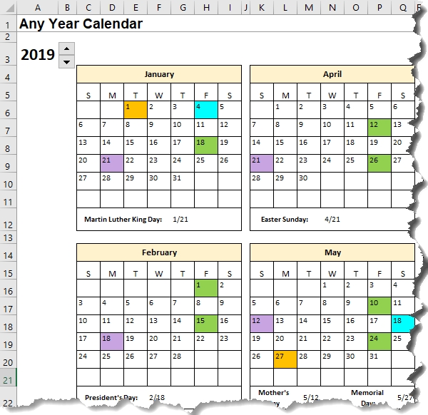 Excel Calendar Template Date Formulas Explained • My Online Training Hub-Yearly Week Number Calendar Excel0.