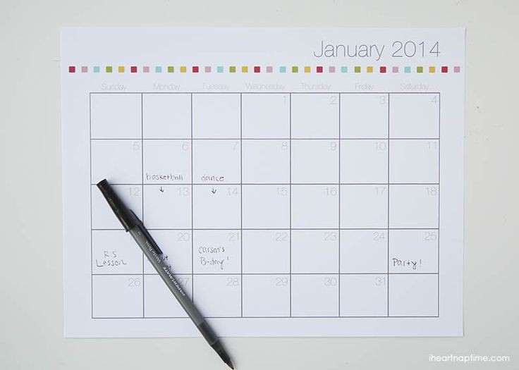 Free 2020 Printable Calendar Template (2 Colors!) - I Heart Naptime | Free Printable Calendar-I Heart Naptime Calendar 2021