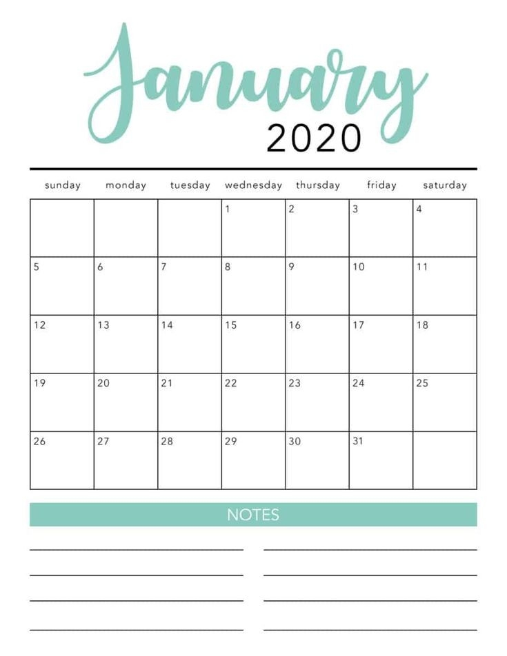 Free 2020 Printable Calendar Template (2 Colors!) - I Heart Naptime In 2020 | Printable Calendar-I Heart Naptime Calendar 2021