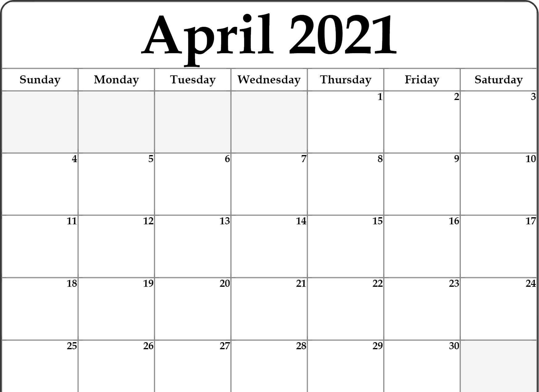 Blank Calendars 2021 Printable 8914