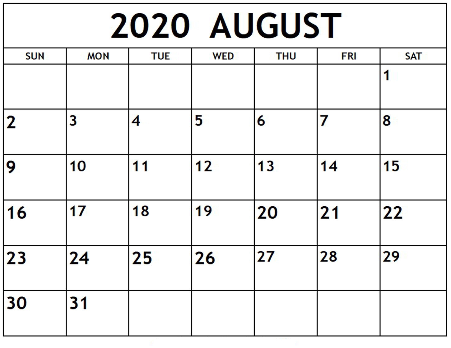 Free Printable 2020 Calendars Large Numbers | Calendar Template Printable Monthly Yearly-Large Numbers Calendar October