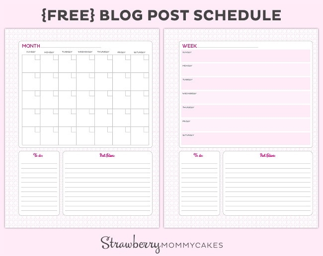 {Free} Printable Blog Post Schedule - Printable Crush-Free Nfl Schedule Printable