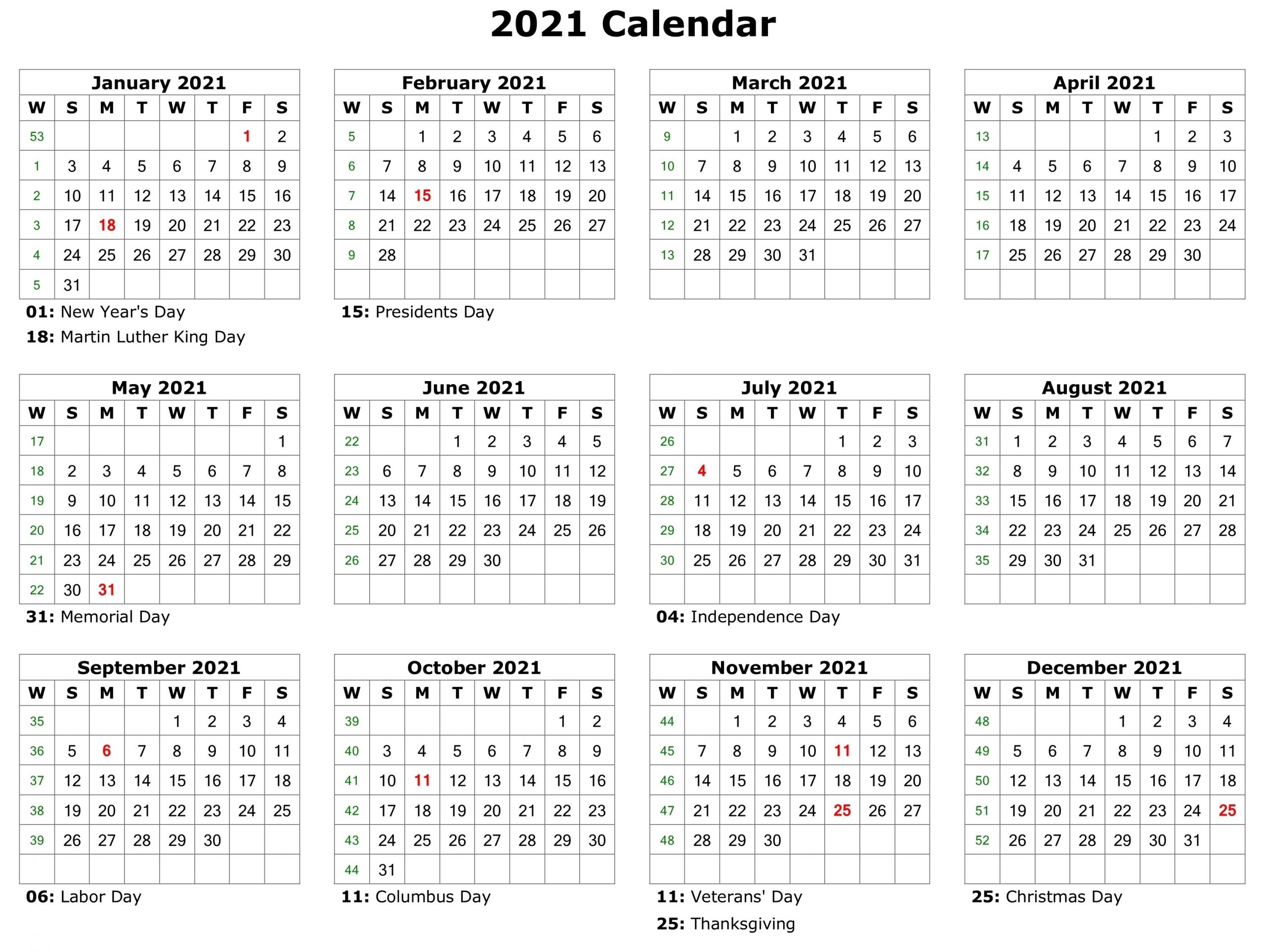 Free Printable Calendar Year 2021 | Calendar Printables Free Templates-Printable Yearly Calendar With Boxes