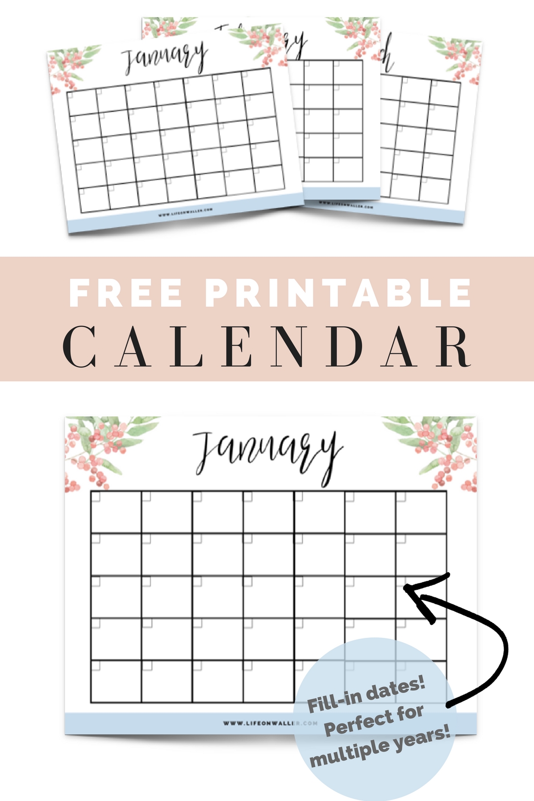 Free Printable Fill-In Floral Calendar | Free Printable Calendar, Calendar, Free Printables-Free Fill In Printable Calendar