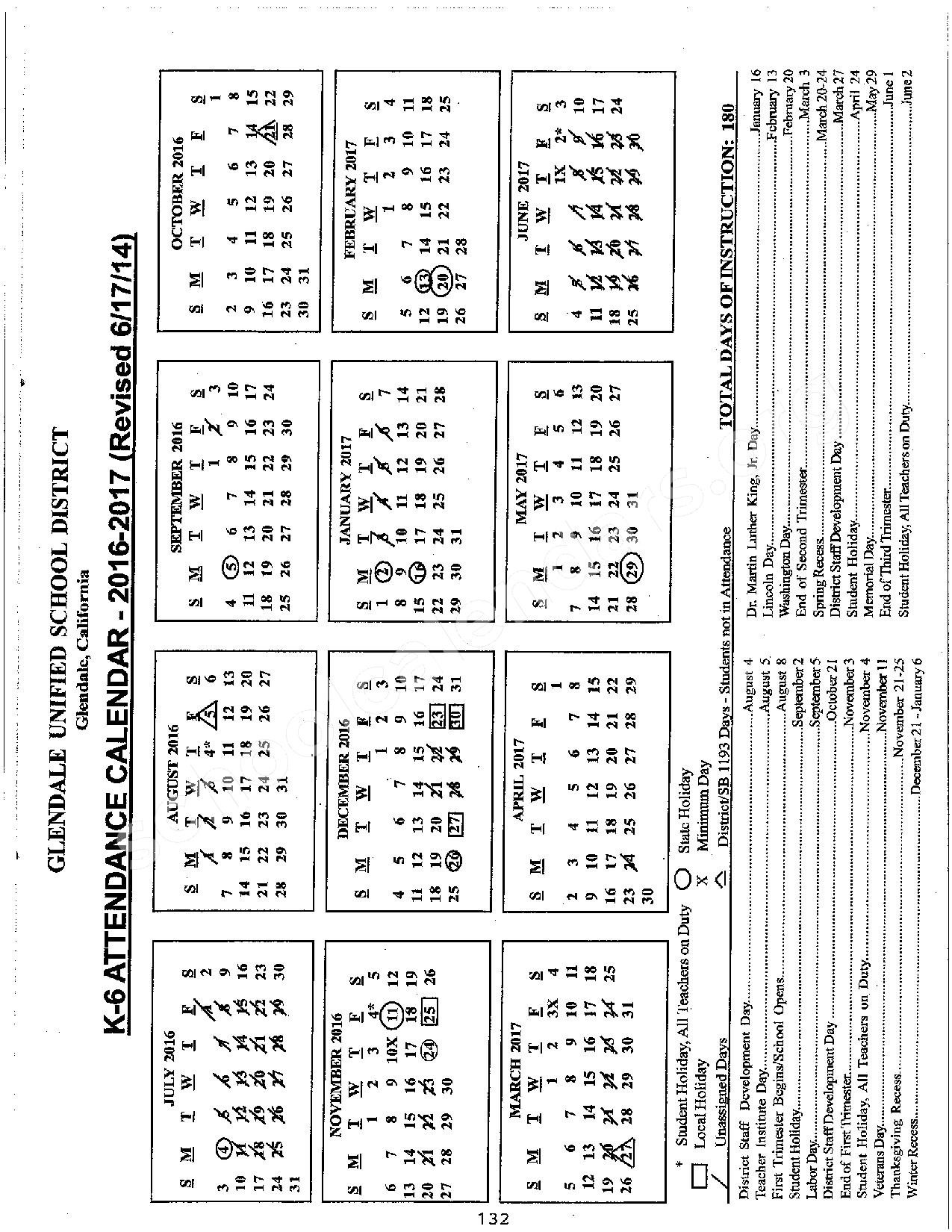 Glendale Unified School District Calendar | Calendar Fall 2020-Hfd October 2021 Shift Calendar