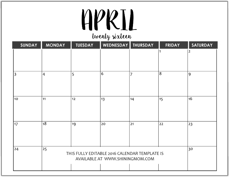 Just In: Fully Editable 2016 Calendar Templates In Ms Word Format-Printable Fill In Calendar By Month