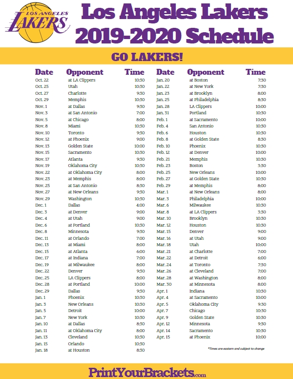 Pin By Mandy O On These Are A Few Of My Favorite Things. | Lakers, Los Angeles Lakers, Los-Free Nfl Schedule Printable