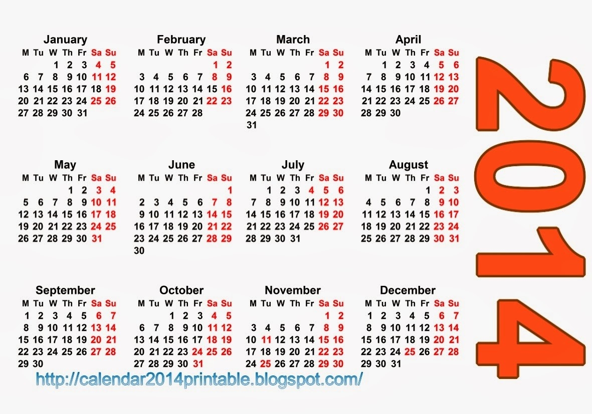 Pocket Calendar 2014 Template Free , Printable Calendar 2014, Blank Calendar 2014, Download-Pocket Calendar Free Online