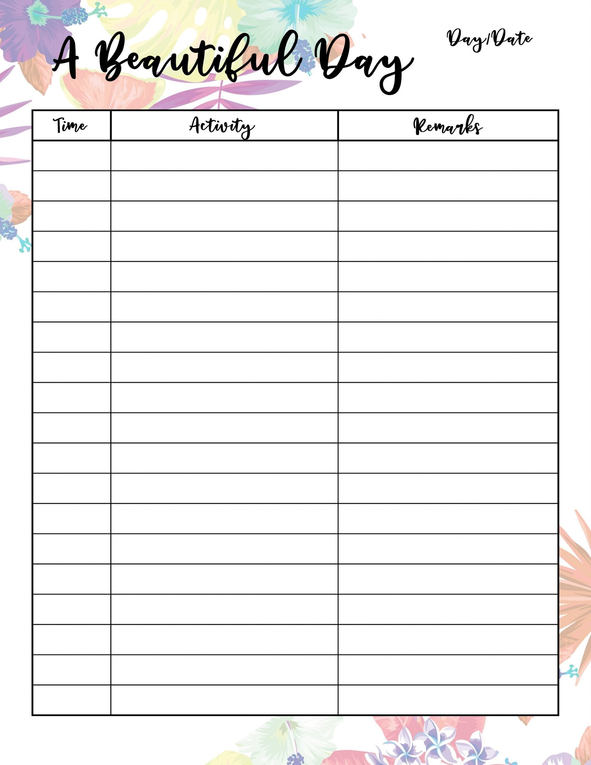 Printable Calendar 2021 With Daily Planners In Floral Prints-Fill In Calendar Printable 2021