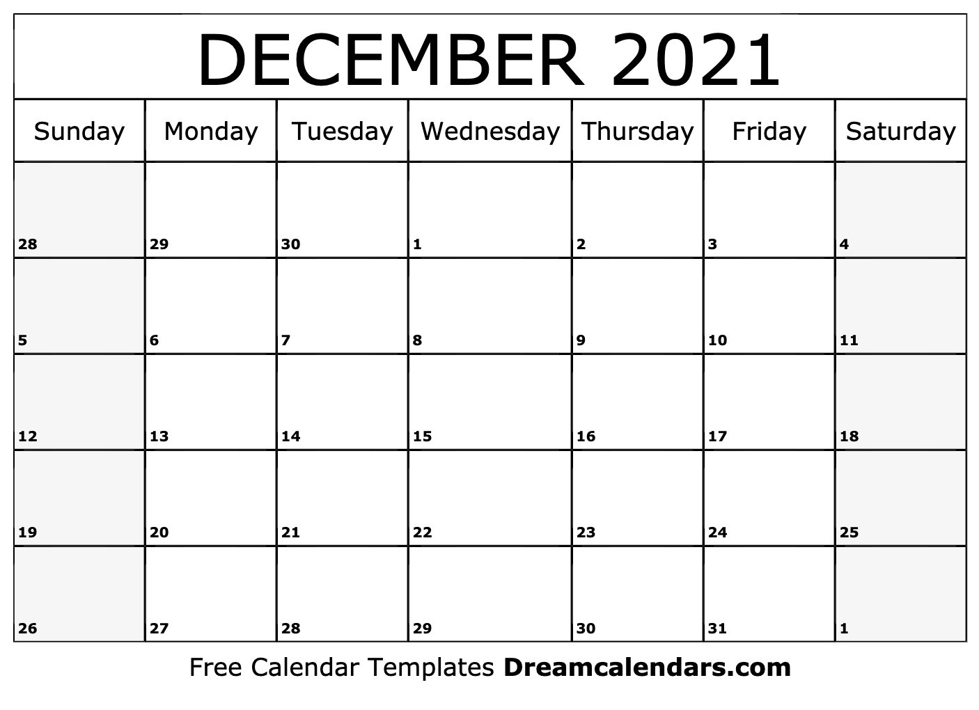 Printable December 2021 Calendar-November 2021 Fill In Calendar