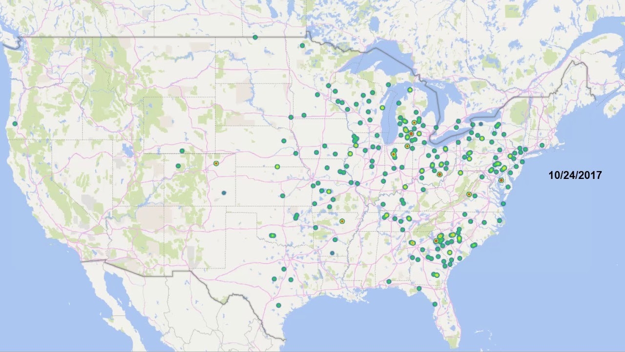 Scoutlook Whitetail Rut Heat Map [10/1-11/17 2017] - Youtube-Georgia Rut Map 2021