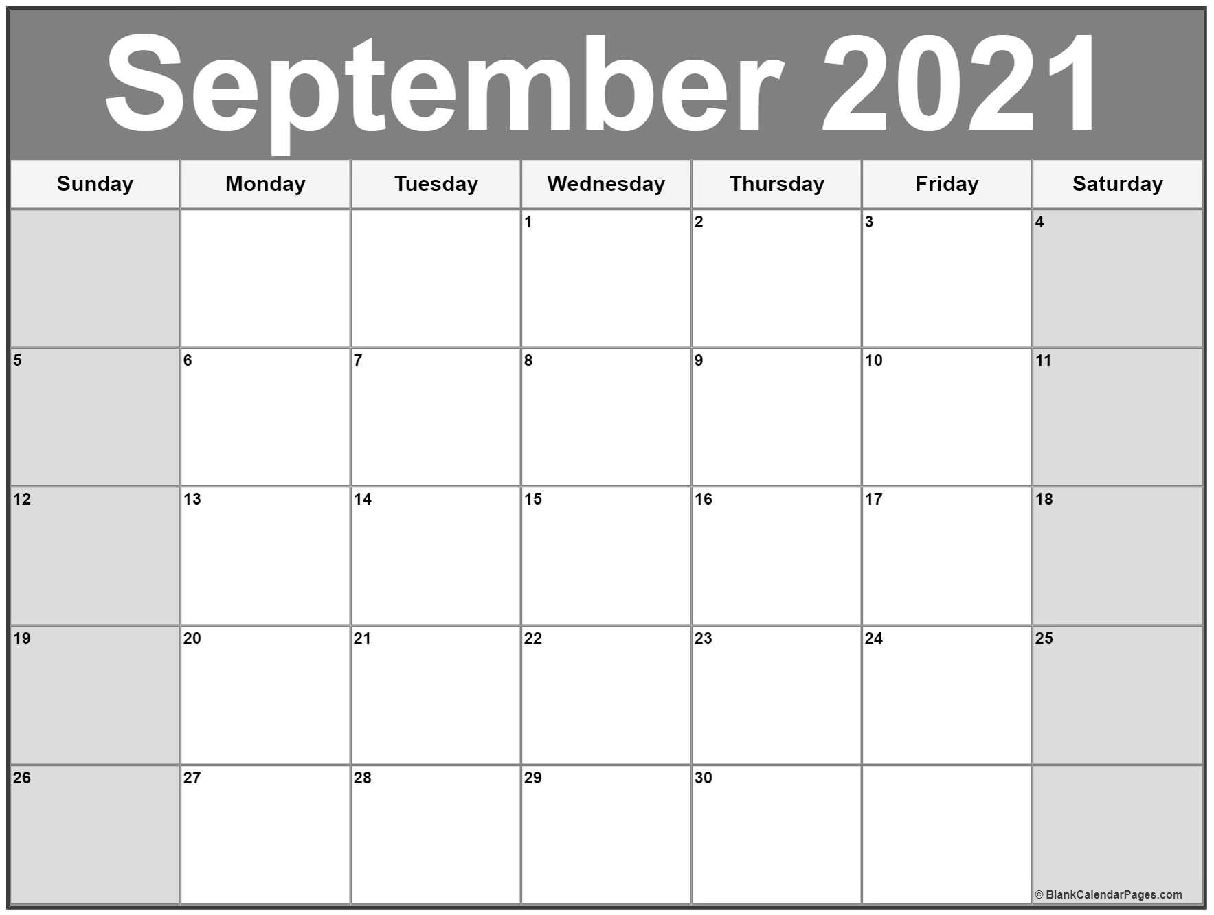 September 2021 Calendar | Free Printable Monthly Calendars-Monthly Calendar Printable October 2021