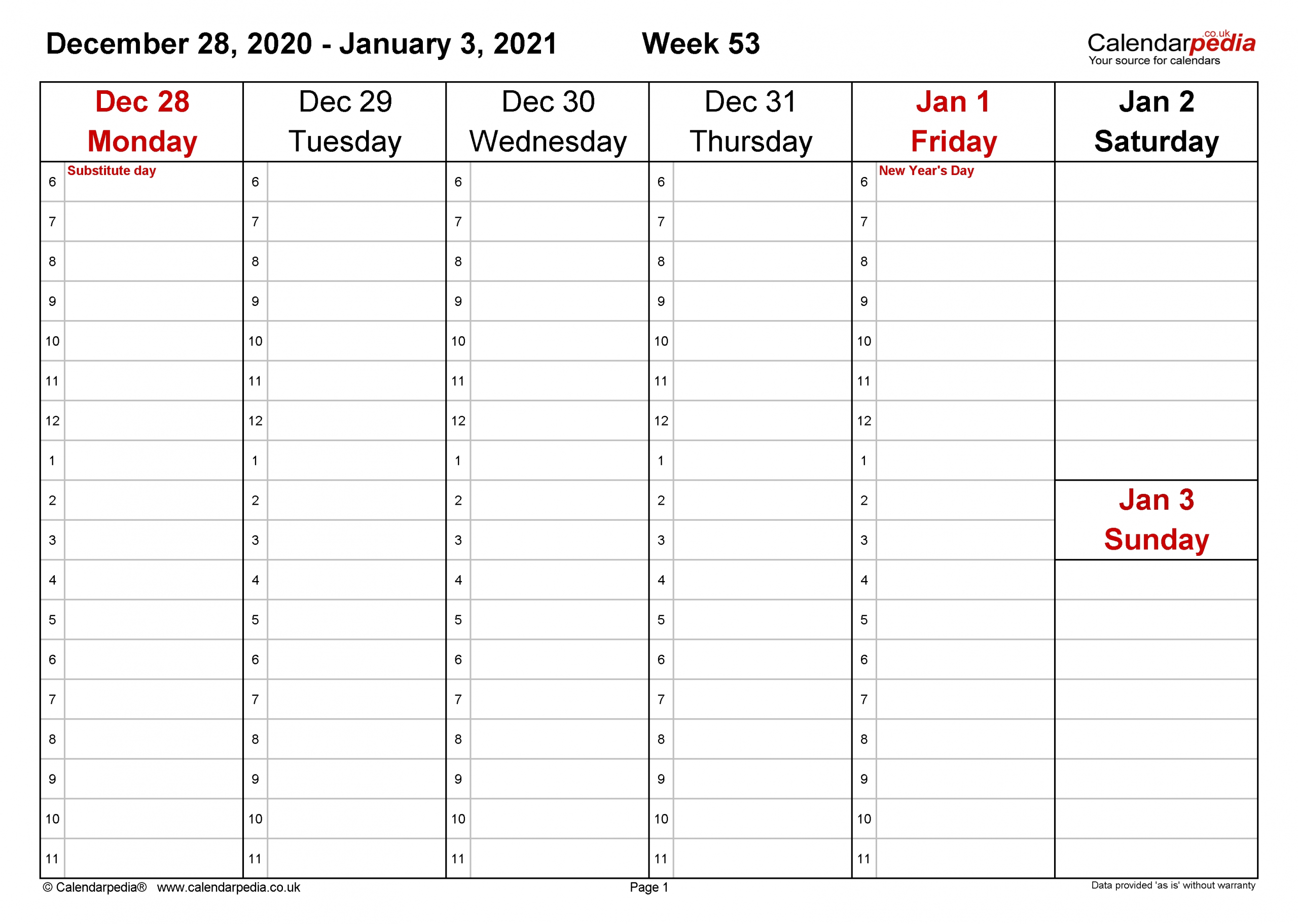 2021 calnder by week no excel calendar template printable