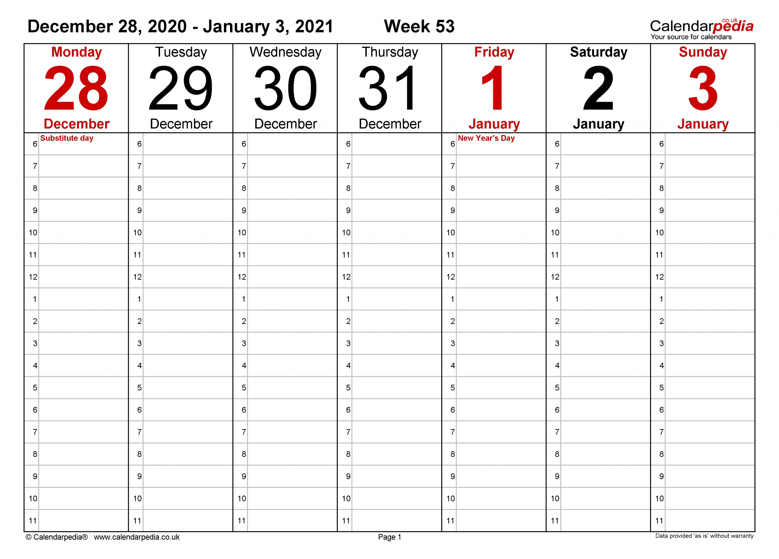 Weekly Calendar 2021 Uk - Free Printable Templates For Word-Print Free 2021 Calendar Without Downloading