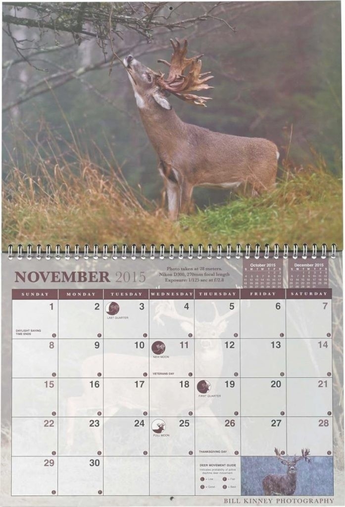Whitetail Rut Calendar | Calendar Image 2019-2021 Rut Predictor In Pa
