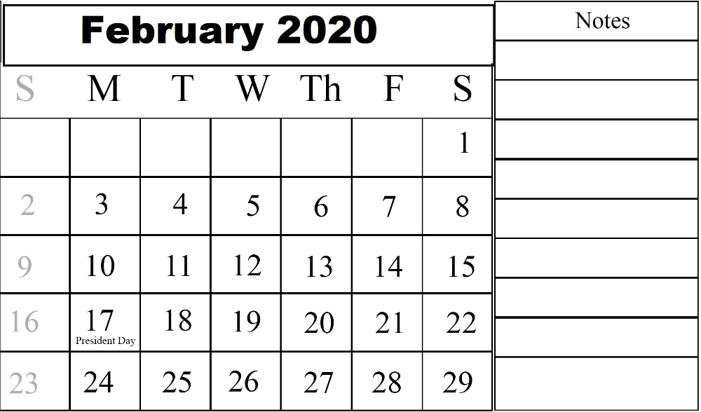 With Large Box For Appointment And Notes Printable Calendar &amp; Template #Calendar2020 #Templat-Printable Yearly Calendar With Boxes