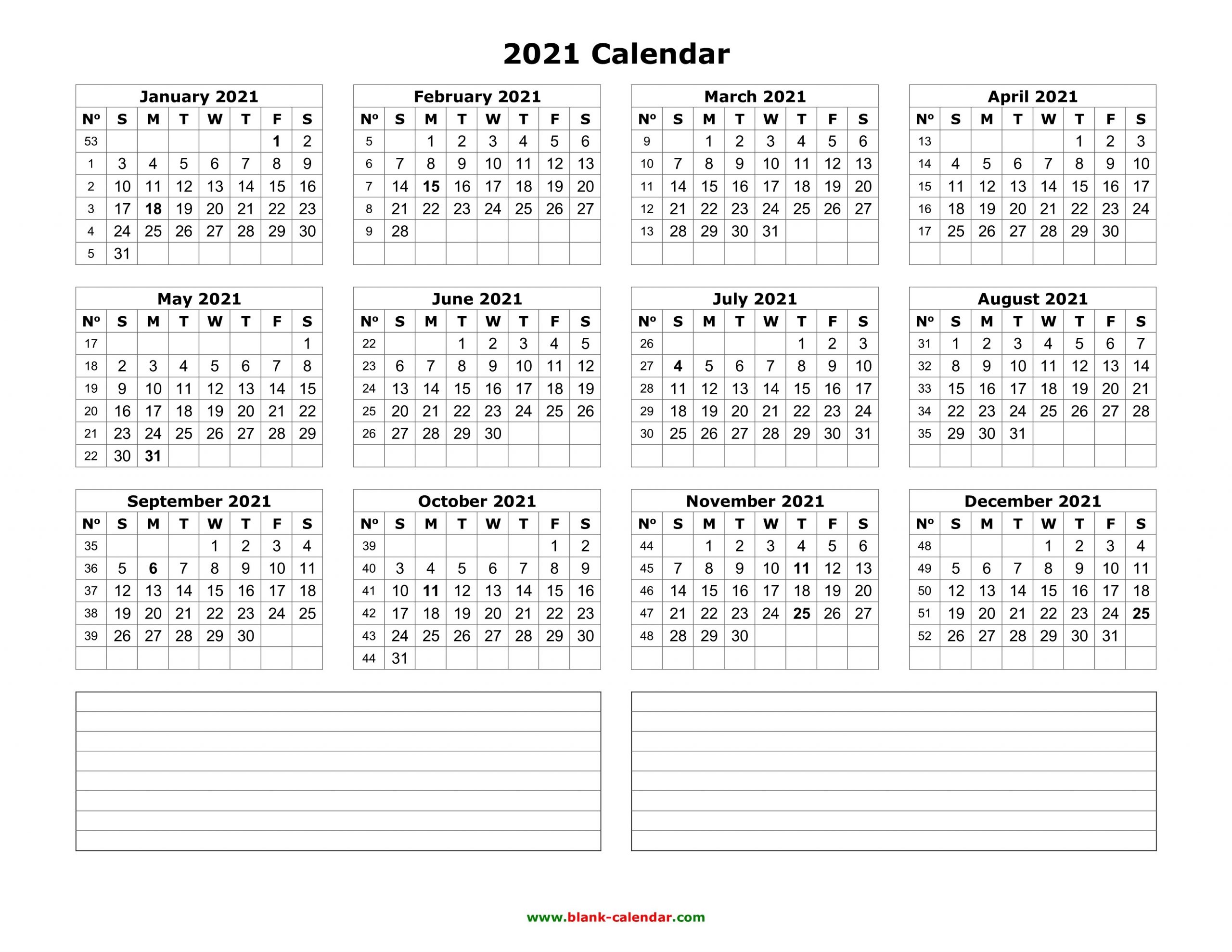 Yearly Calendar 2021 | Free Download And Print-Print Free 2021 Calendar Without Downloading