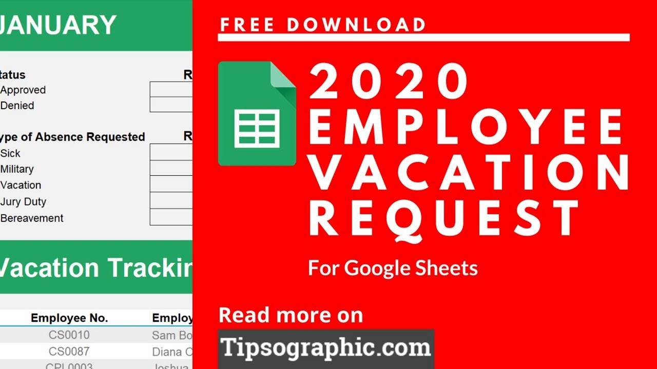 12-Month Employee Vacation Request For Excel With Calendar-Free Employee Vacation Template 2021