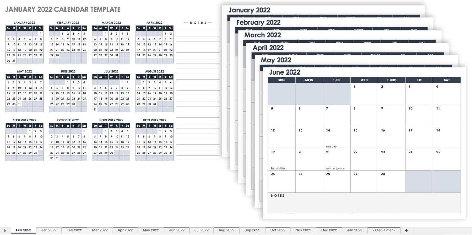 2021 Monthly Vacation Planner Excel Calendar Template Printable