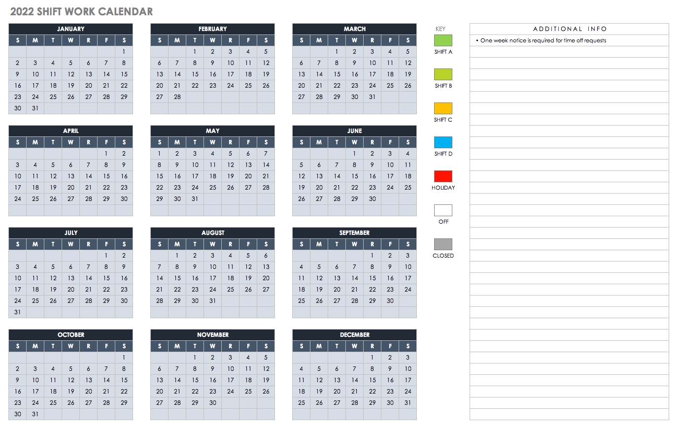 15 Free Monthly Calendar Templates | Smartsheet-Editable Employee Vacation Calendar Template 2021
