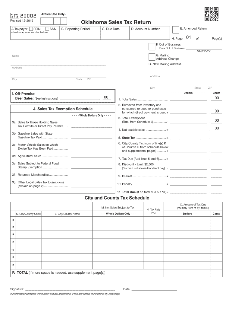 2019-2021 Form Ok Otc Sts20002 Fill Online, Printable-Oklahoma W9 2021 Form