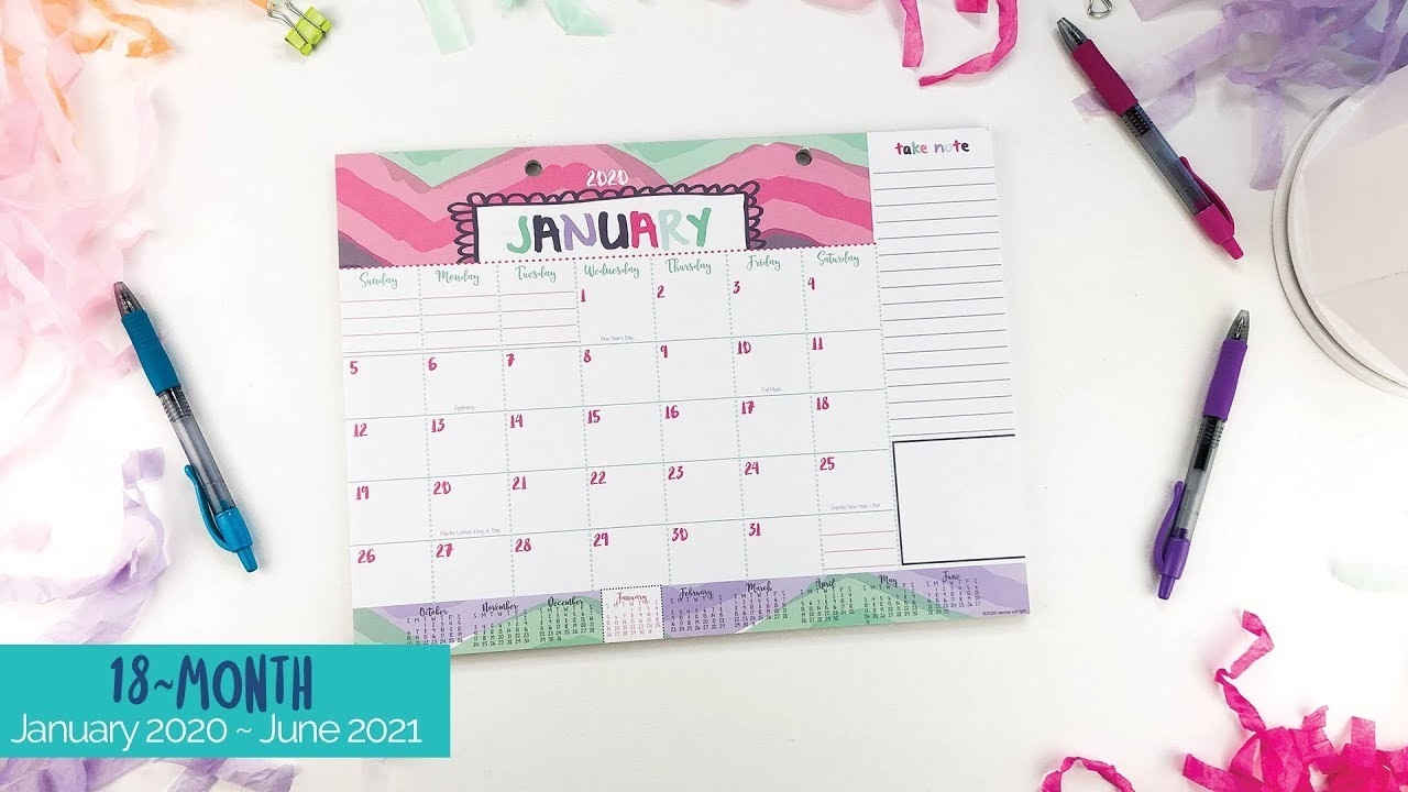 2020-2021 Mini Monthly Desk Calendar | January 2020 - June 2021 | Lists,  Bill Pay And More!-Bill Pay Calendar 2021