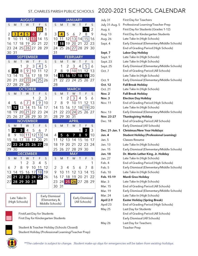 2020-2021 School Calendar Approved-2021-2021 Louisiana Rut Calendar