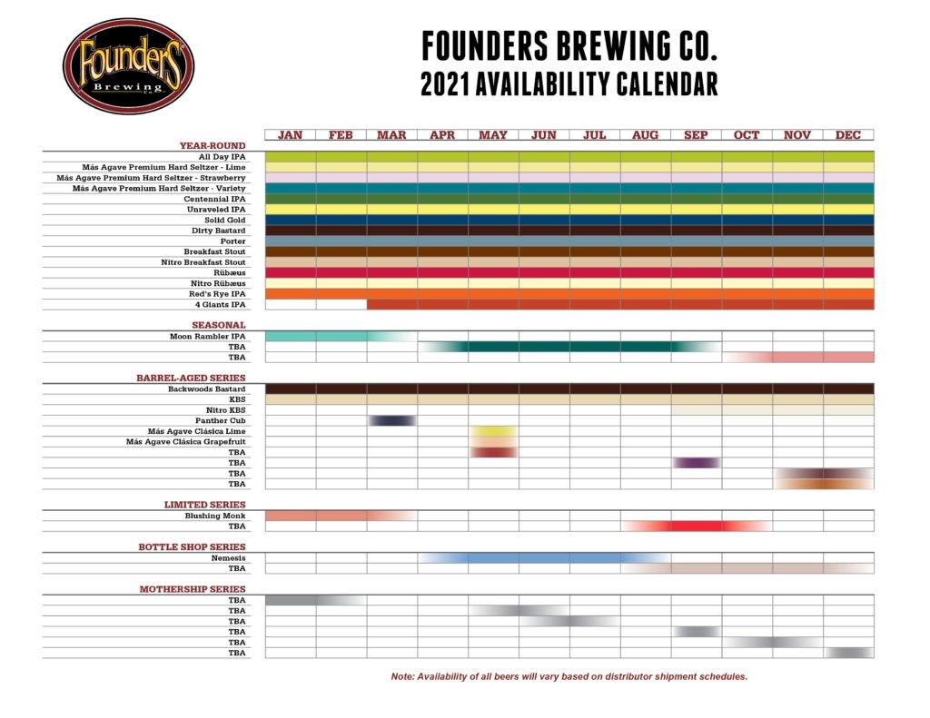 2021 Brand Calendar Updates - Founders Brewing Co.-Pakistani Cobine Calendar 2021 And 2021