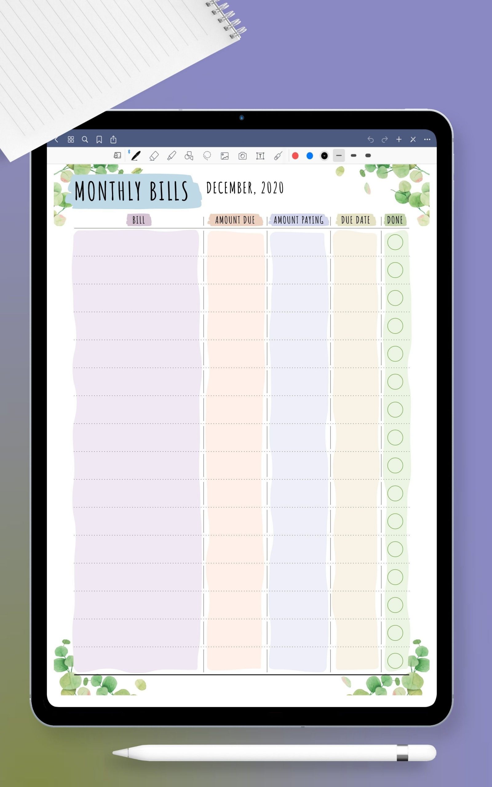 2021 Budget Planner Printable Template Collection Personal-2021 Monthlyi Bills
