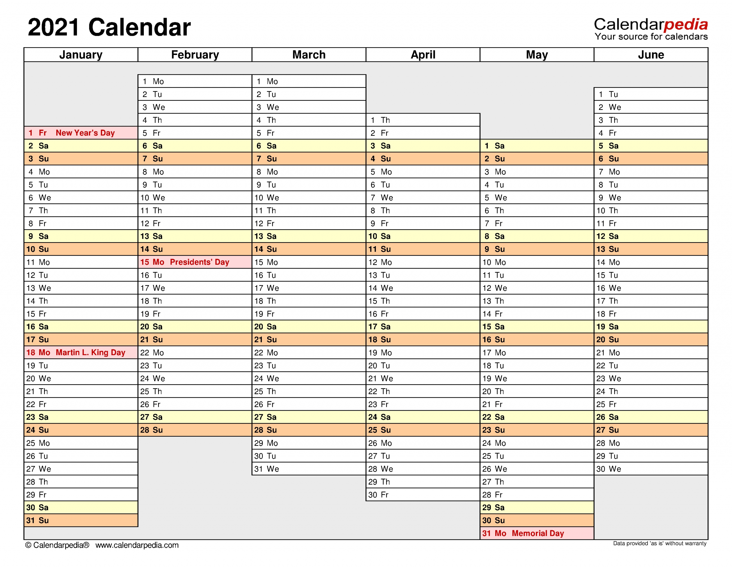 2021 Calendar - Free Printable Excel Templates - Calendarpedia-Microsoft Calendar Templates 2021 2 Page Per Month Printable