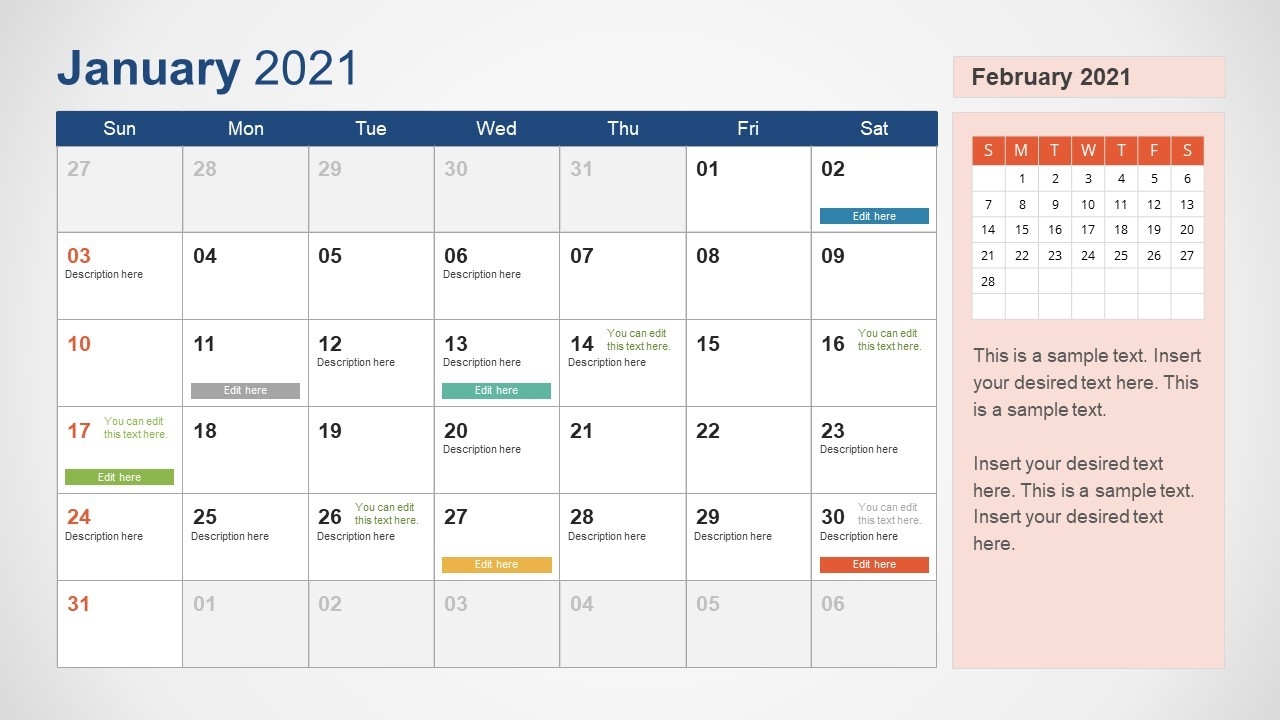 2021 Calendar Powerpoint Template-Calendar 2021 Template