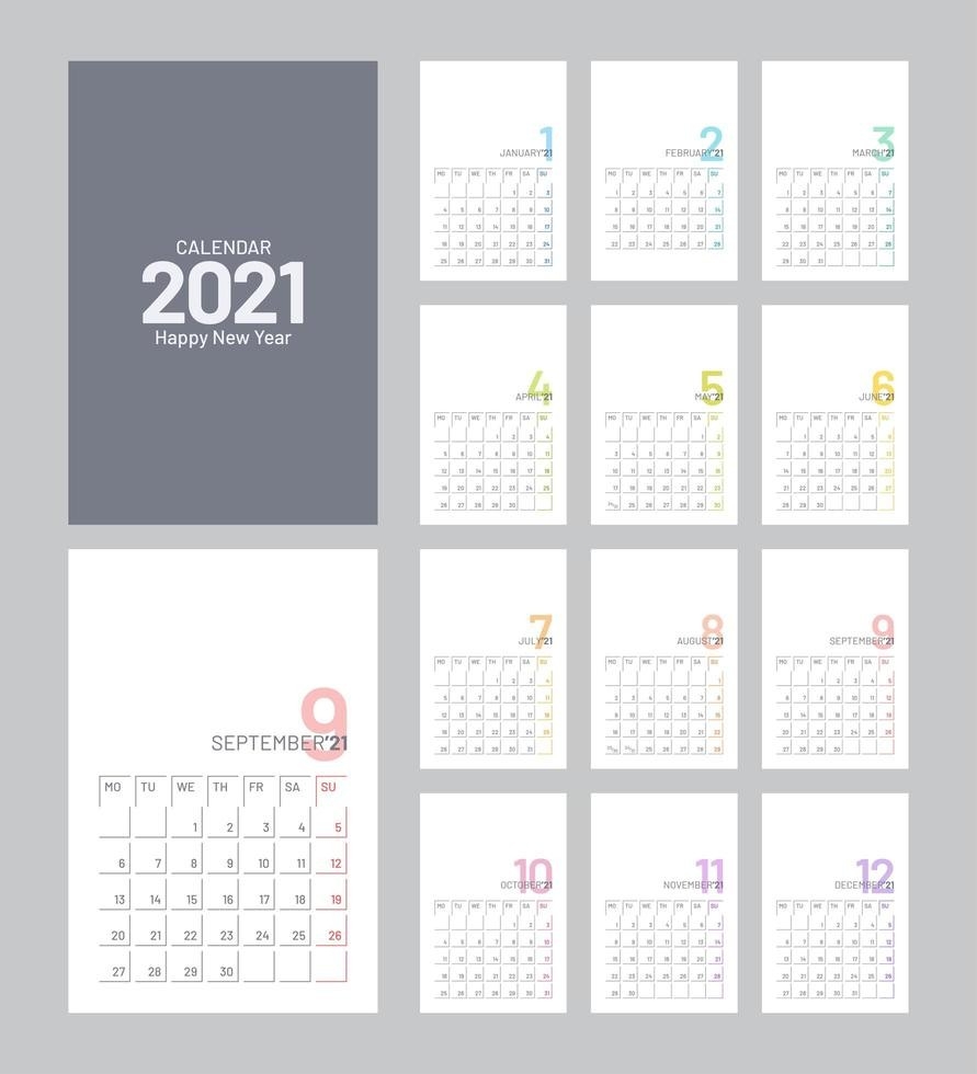 2021 Calendar Template - Download Free Vectors, Clipart-Calendar 2021 Template