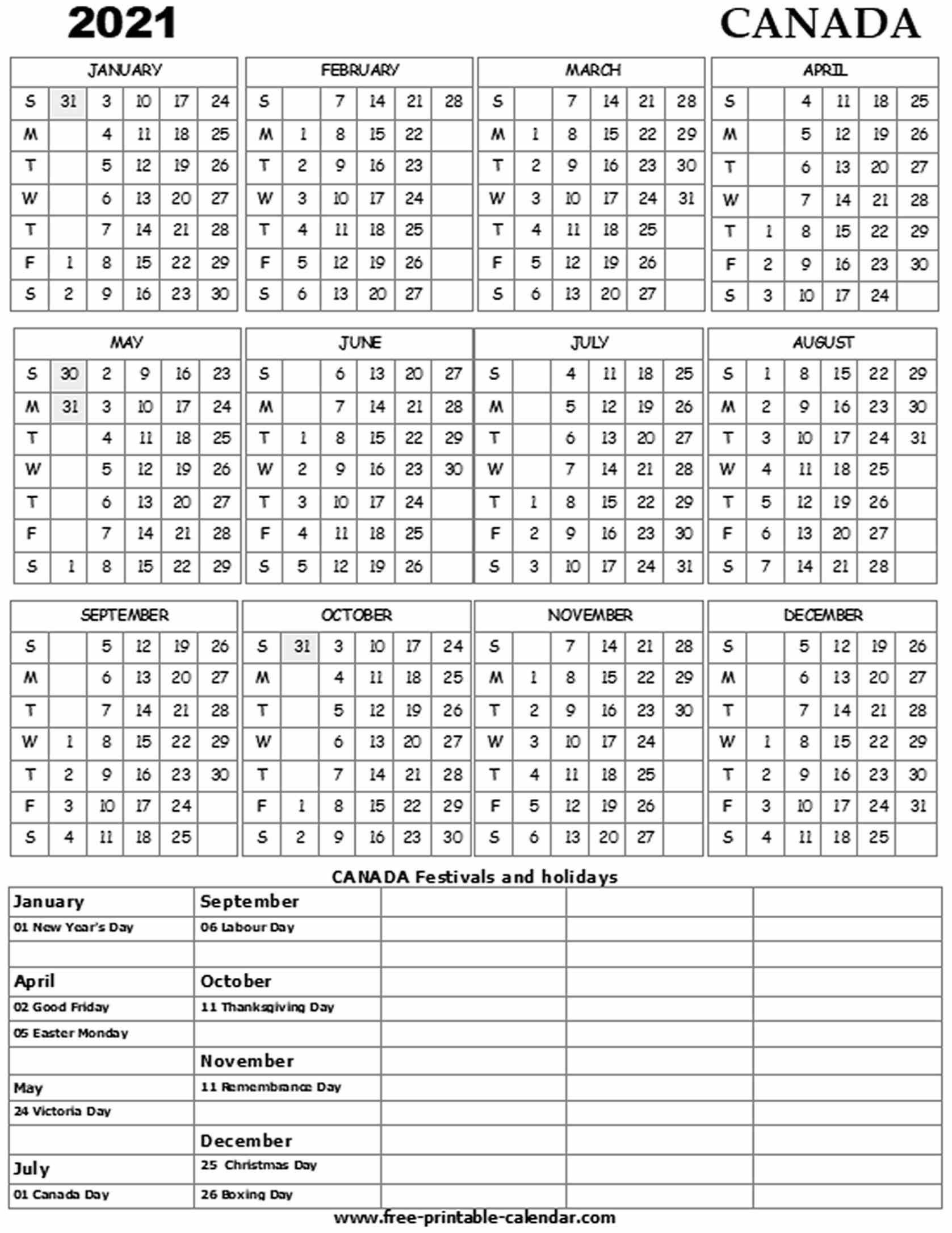 2021 Calendar With Holidays Printable | Calendar Template Printable