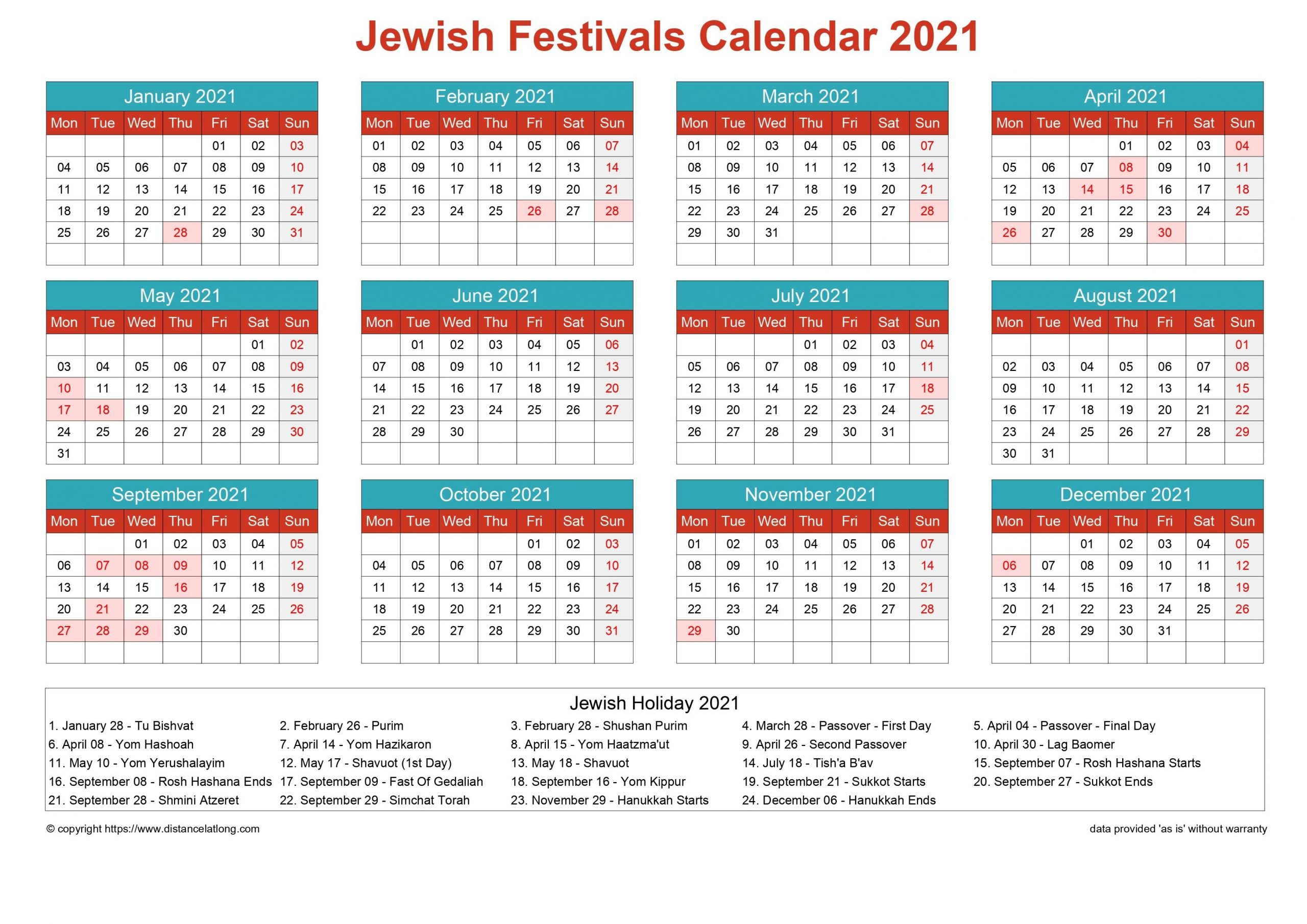 2021 Jewish Religious Calendar Jewish Religious Landscape-Printable 2021 Monthly Calendars Jewish