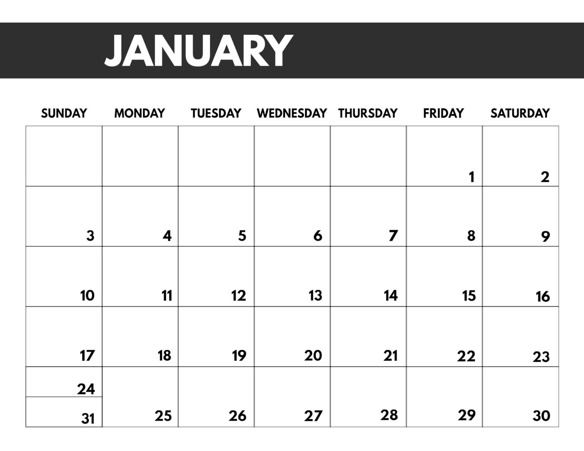 2021 Monthly Calendar Template Big Font Full Page | Monthly-Big Calendar 2021 Template To Fill Out