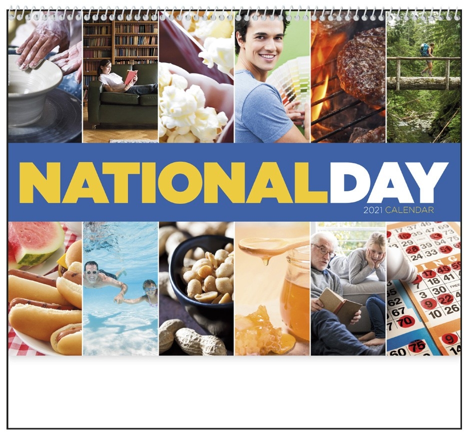 2021 National Day (Spiral) Calendar | 11&quot; X 19&quot; Imprinted-National Food Calendar 2021