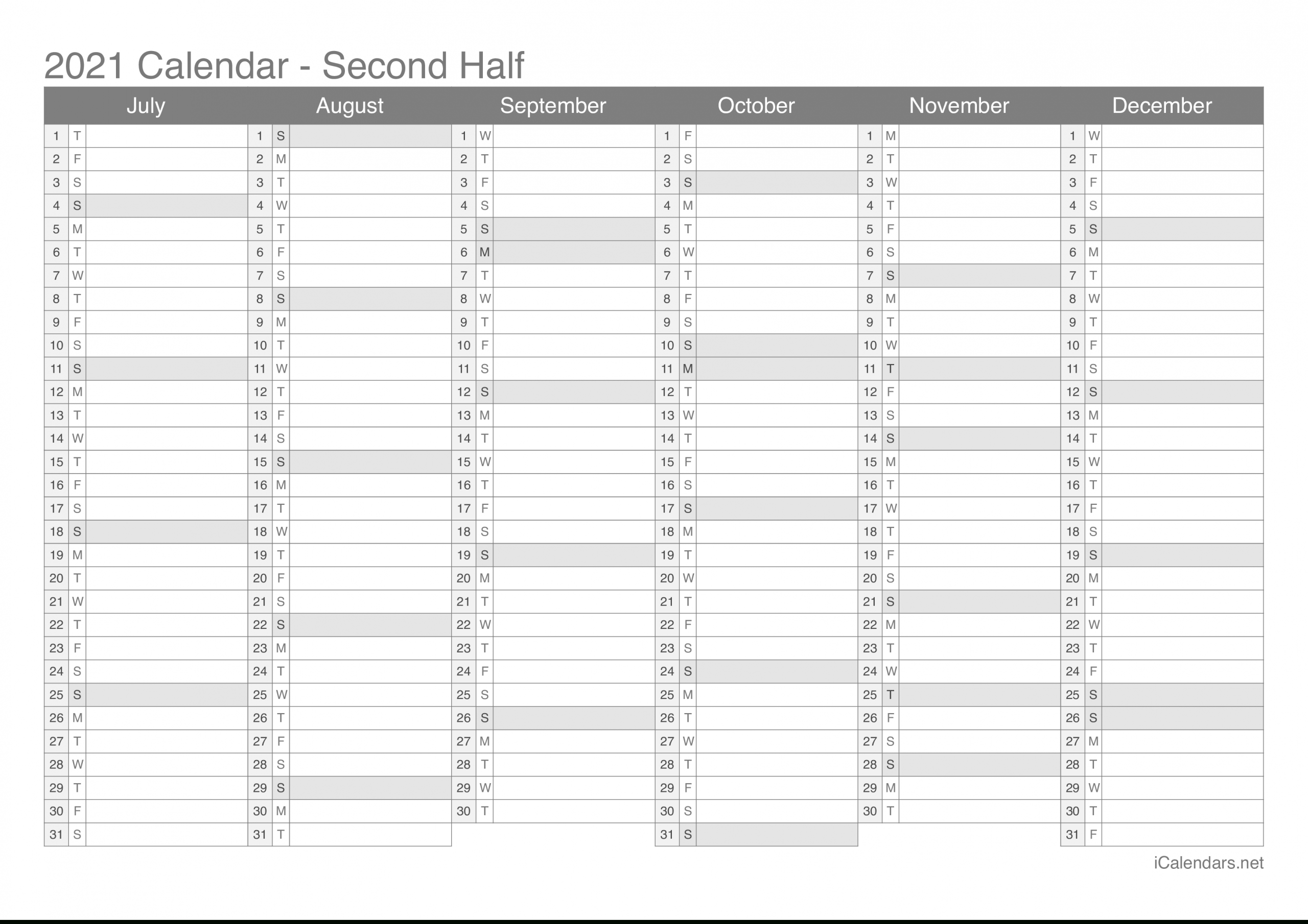 2021 Printable Calendar - Pdf Or Excel - Icalendars-Blank Yearly Calendar 2021