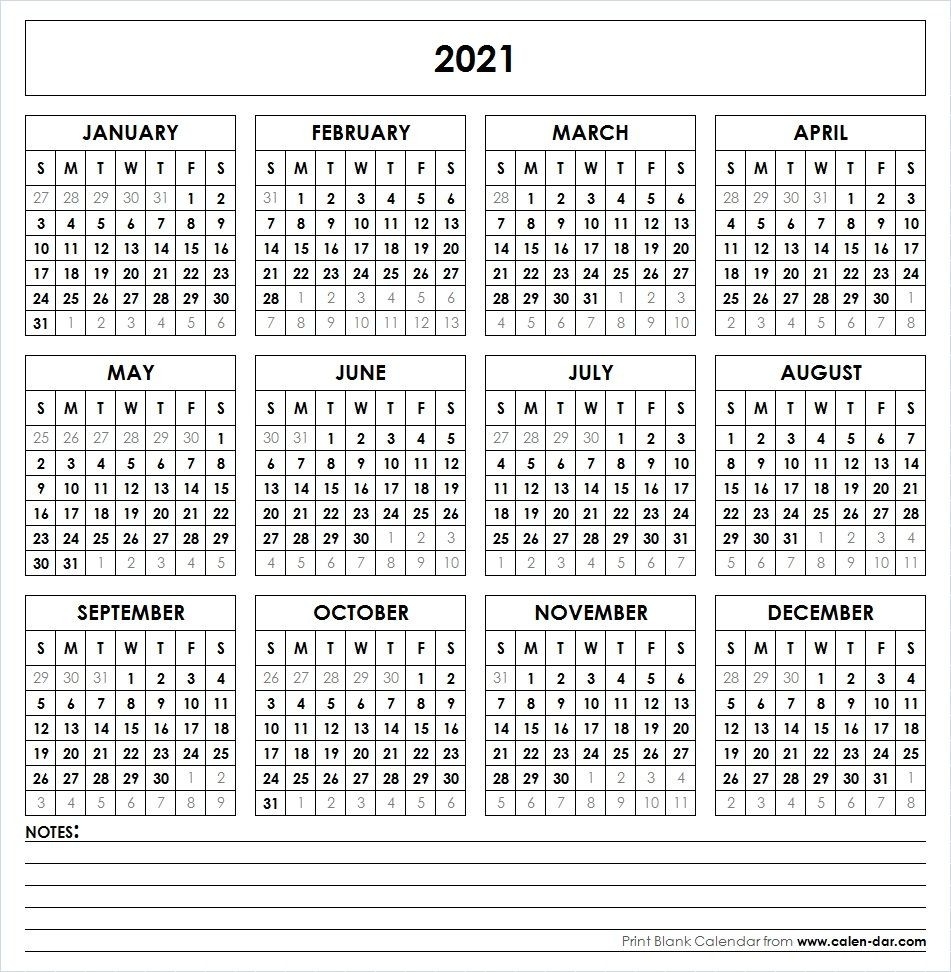 2021 Printable Calendar | Printable Yearly Calendar, Yearly-2-Page 2021 Yearly Calendar