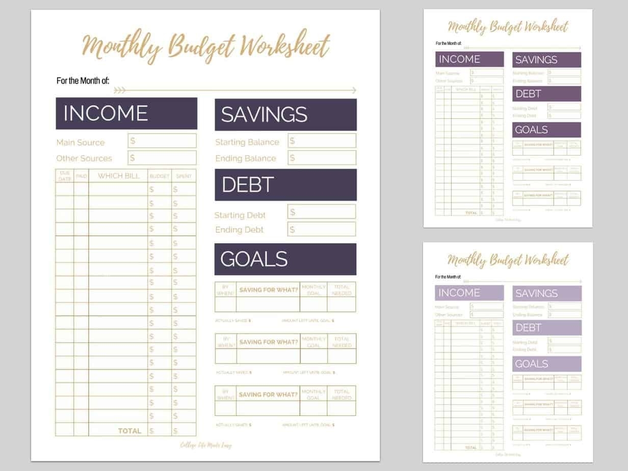 6 Free Monthly Budget Printables That Are Proven To Help You-Free Monthly Bills 2021