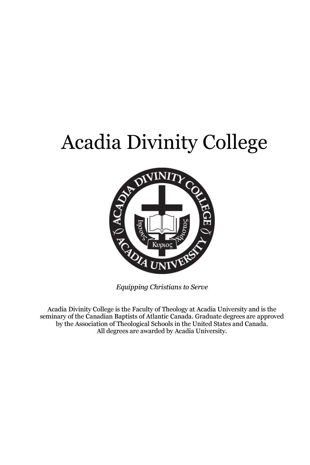 Acadia Divinity College 2020-2021 Academic Calendar By-2021 Hebraic Calendar