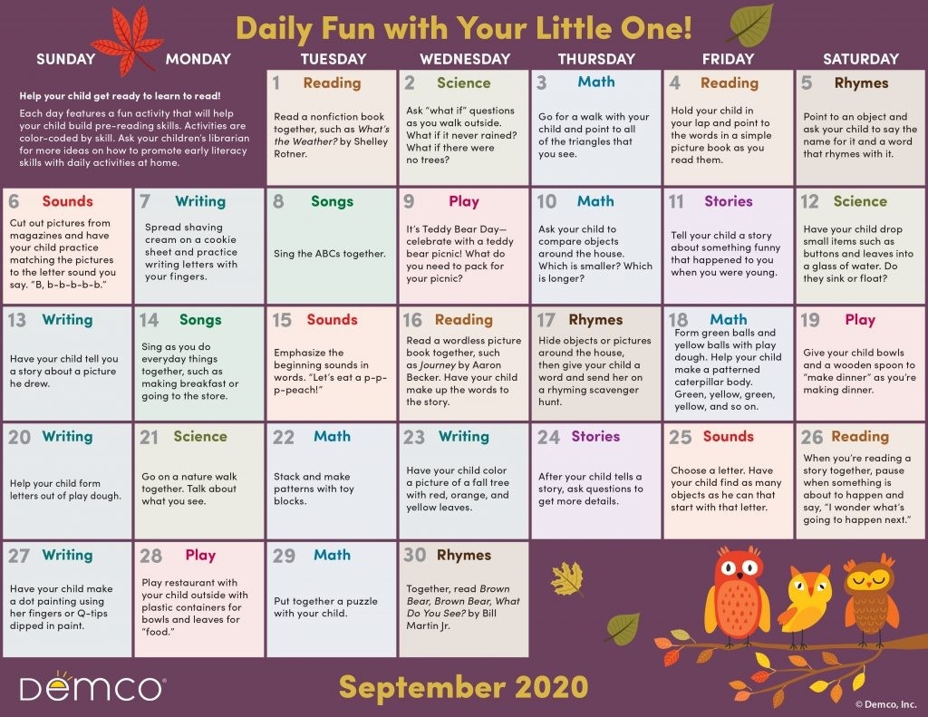 Activity Calendar Archives - Ideas &amp; Inspiration From Demco-2021 Activity Calendar Printable