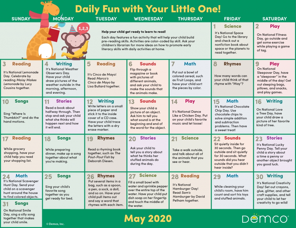 Activity Calendar Archives - Ideas &amp; Inspiration From Demco-Activity Calendar 2021 To Fill In