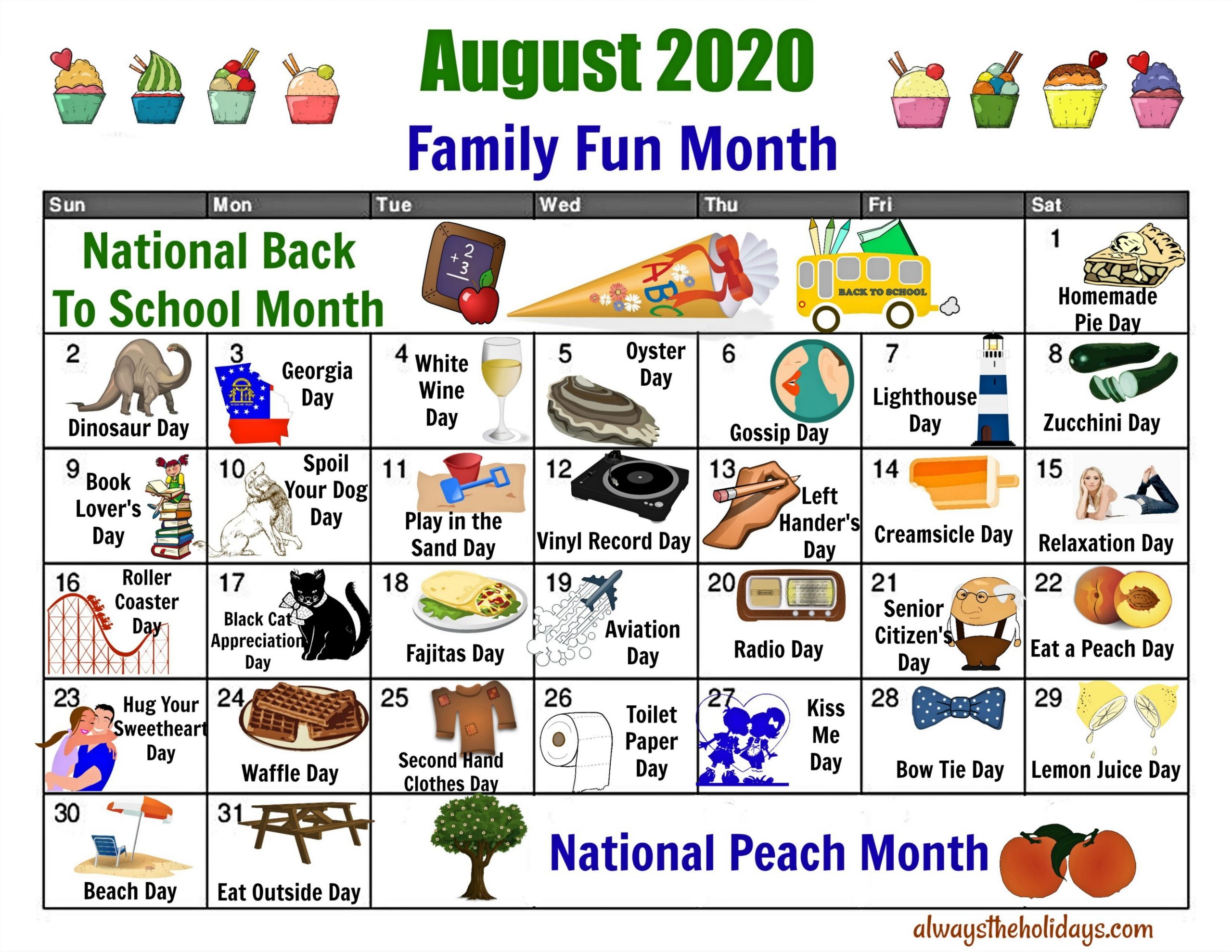 August National Day Calendar - Free Printable Of National Days-Free November Holiday National Food Holiday Printout 2021