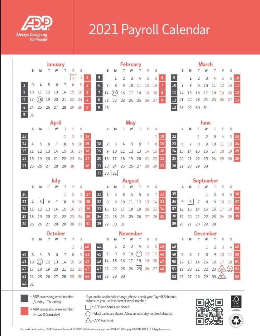 Biweekly Payroll Calendar 2021 | Payroll Calendar-2021 Bi-Weekly Payroll Calendar