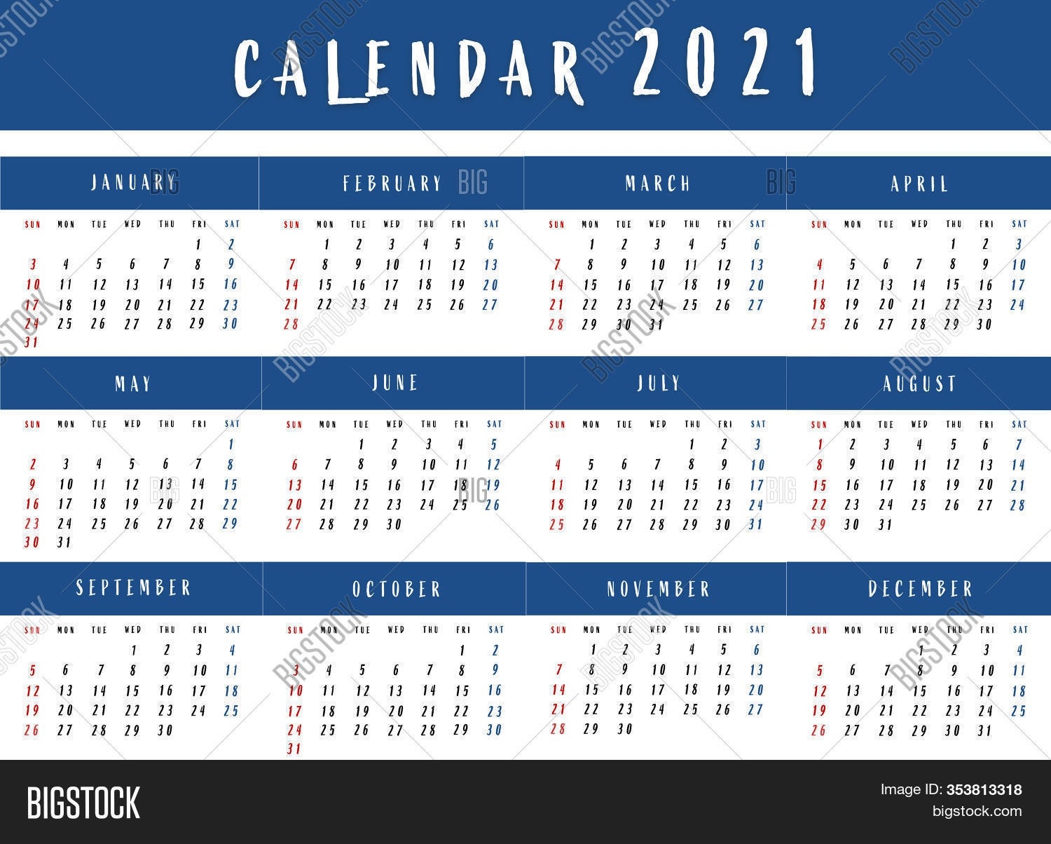 Calendar 2021. Image &amp; Photo (Free Trial) | Bigstock-European Calendar 2021